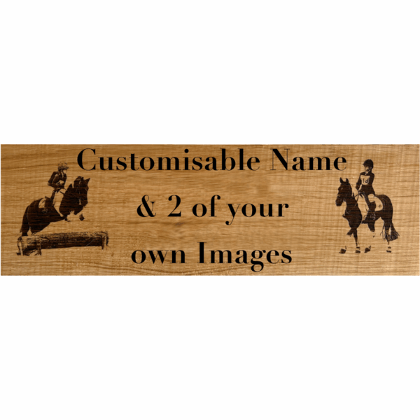 Stable Sign - Personalised Name, Second Line of Text, Up to 2 Photo Images