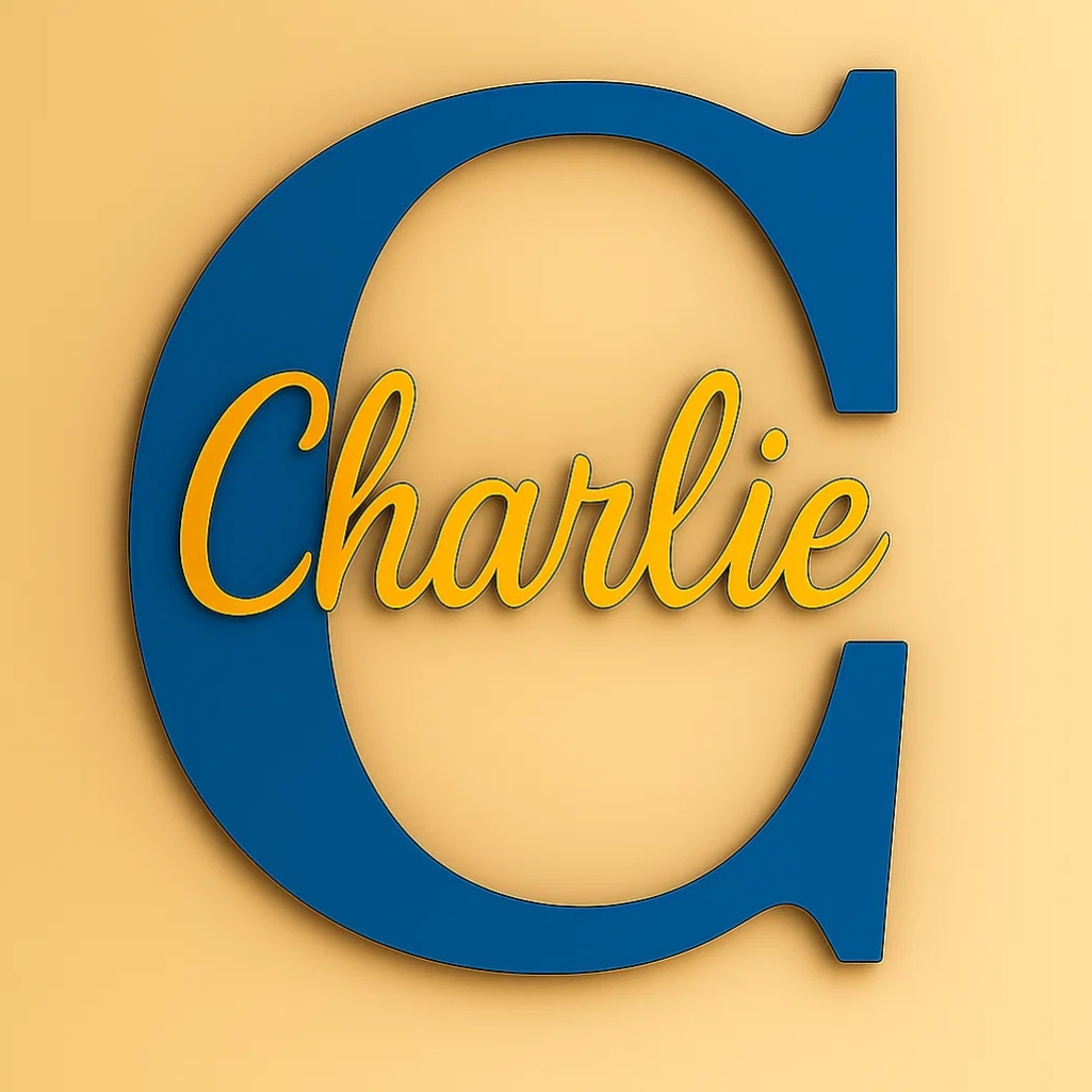 personalised initial name sign wall art