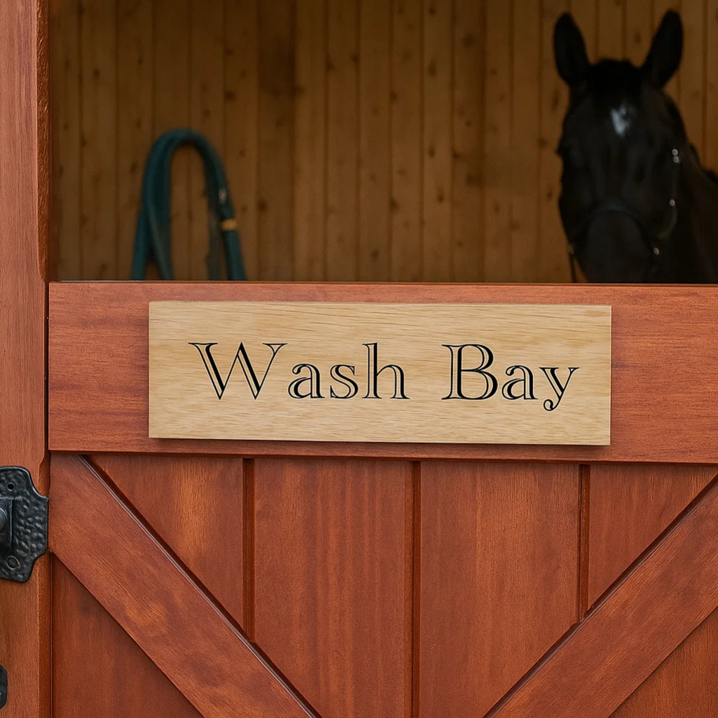 Customisable oak Equestrian yard sign
