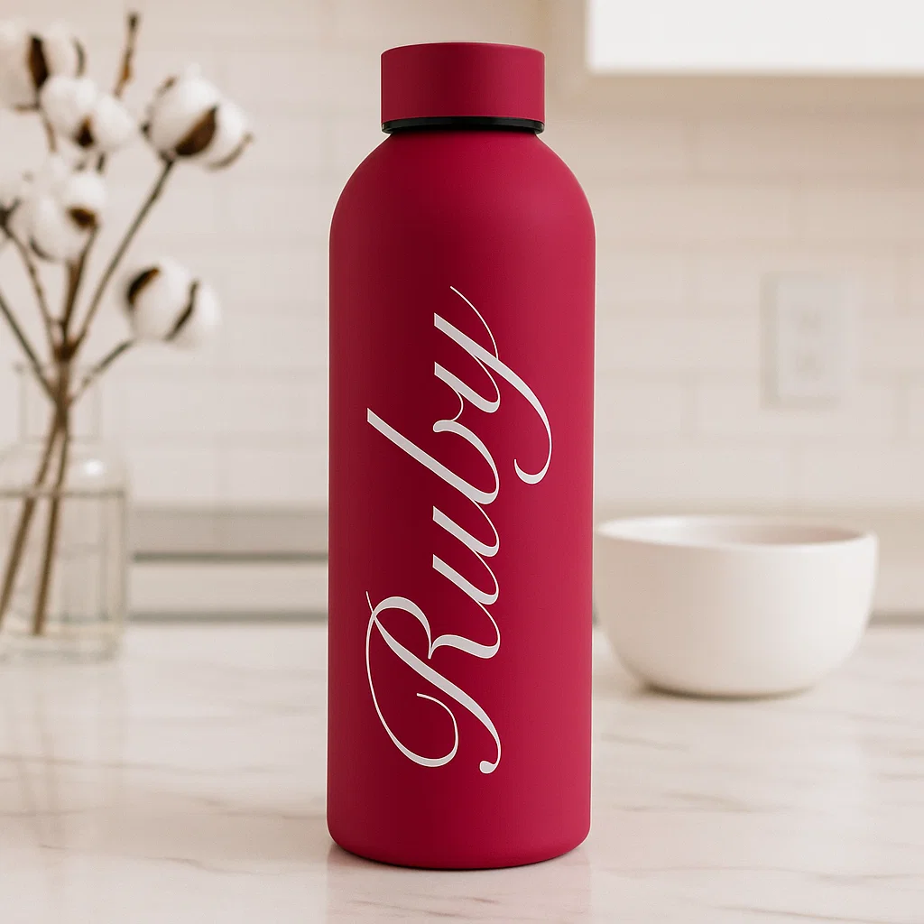 Personalised water bottle with own name