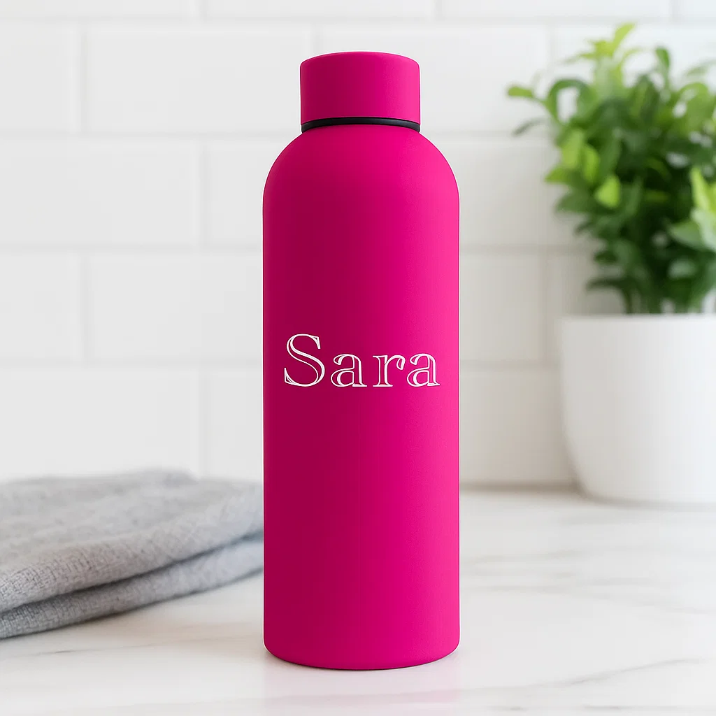Personalised water bottle with own name