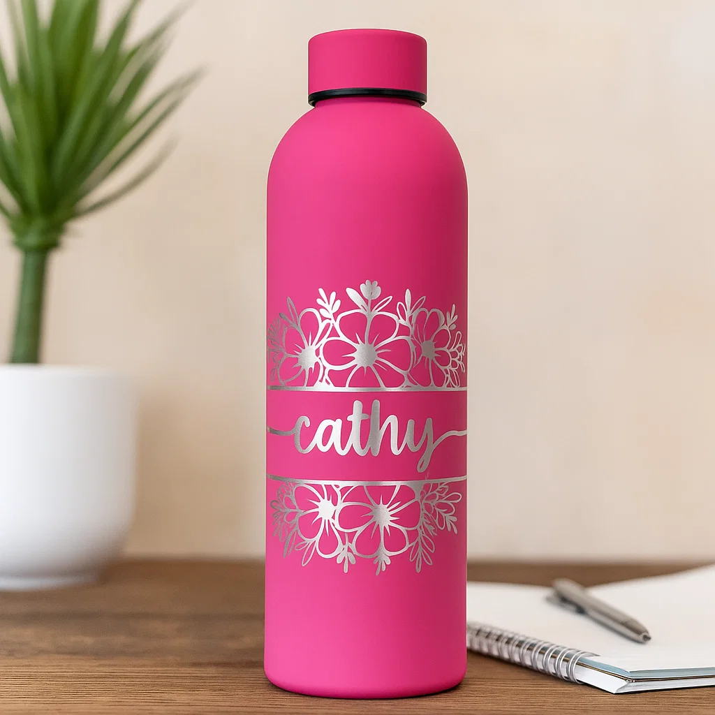 Personalised water bottle with own name