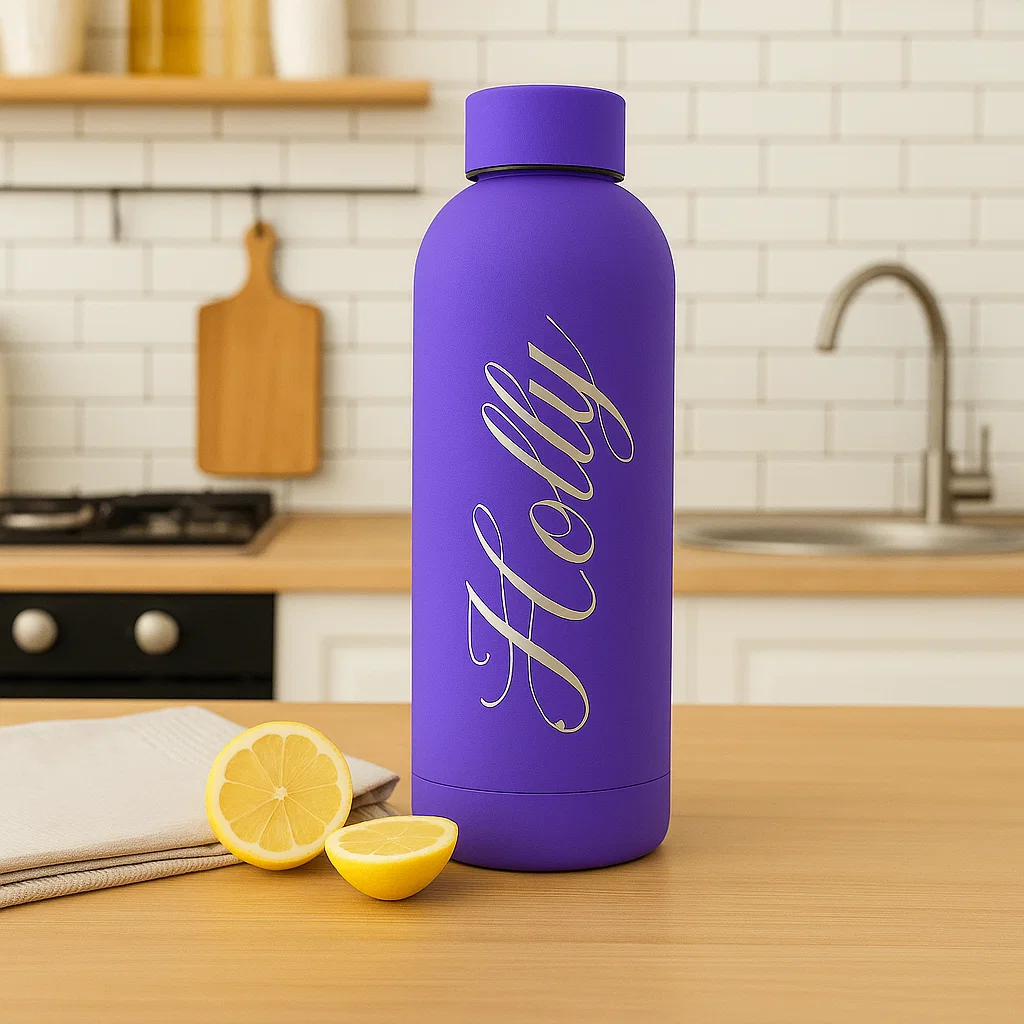Personalised water bottle with own name