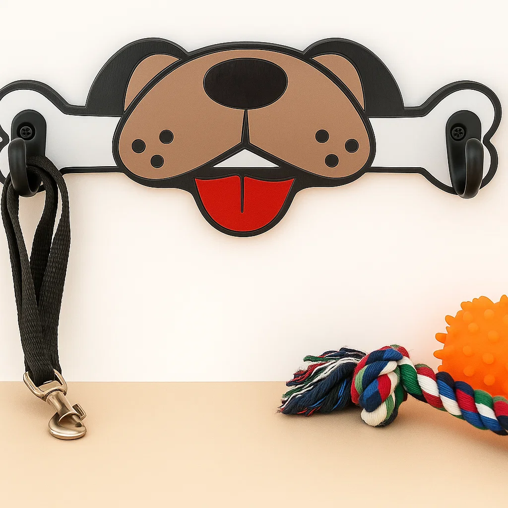 Dog with Bone Lead Hanger