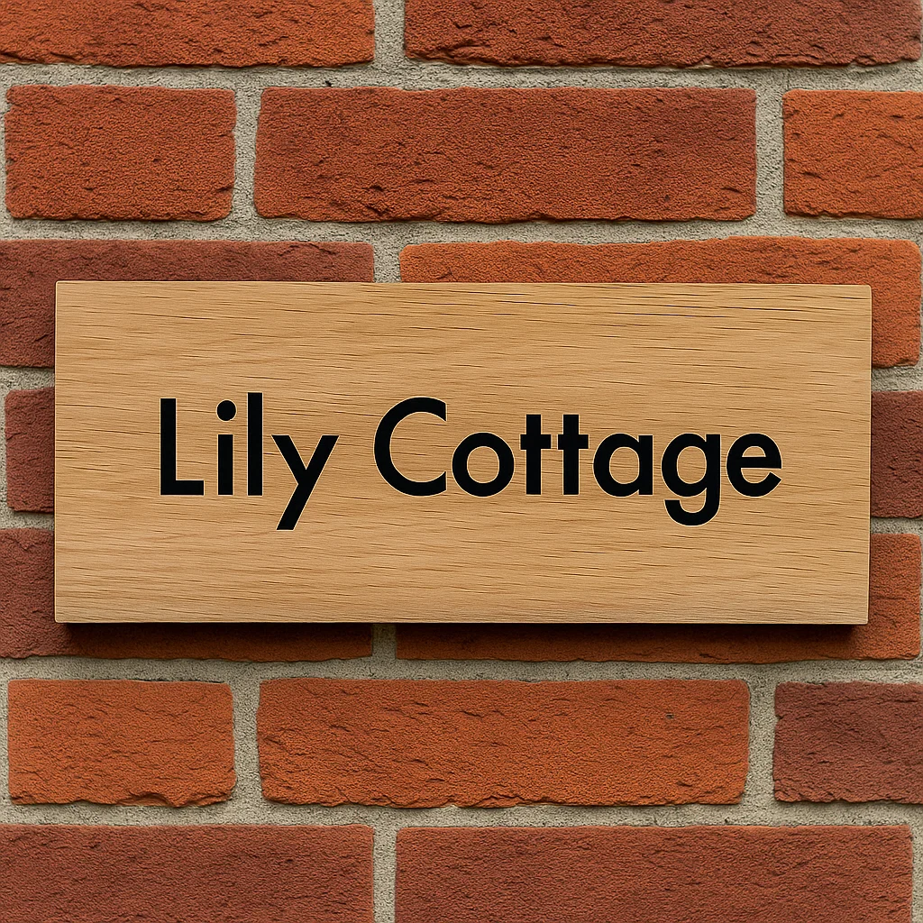 Personalised and custom oak house sign