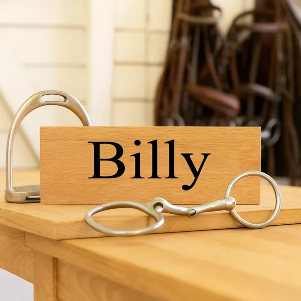 Customisable oak stable sign personalised name