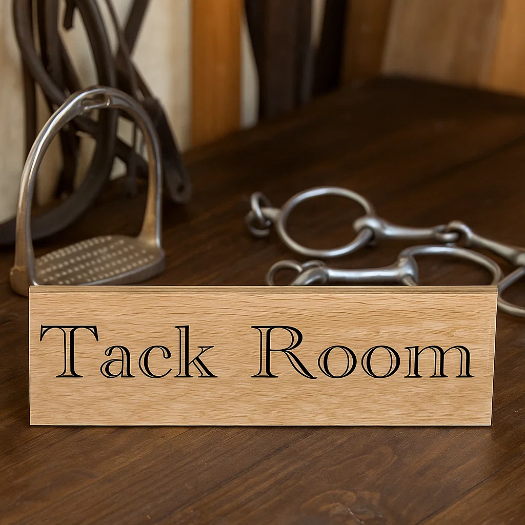 Customisable oak stable room sign