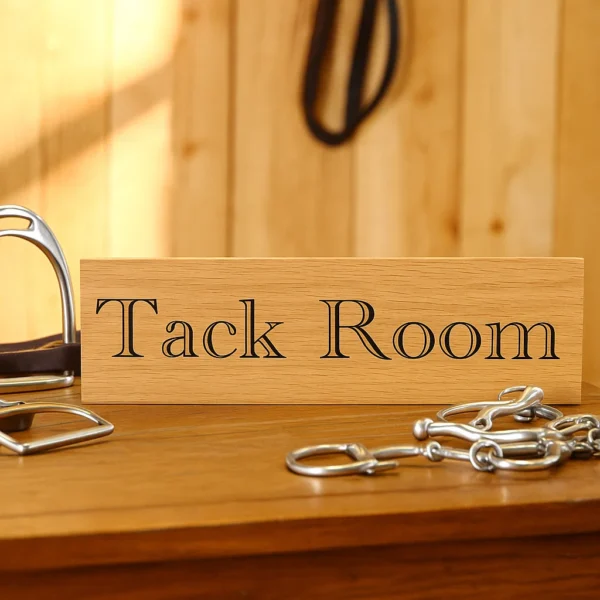 Customisable oak stable room sign