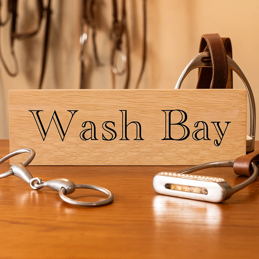 Customisable oak stable room sign