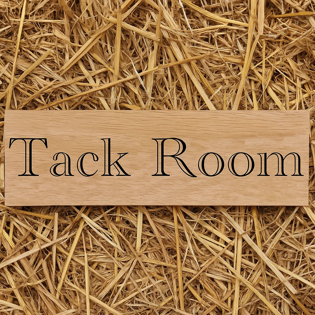 Customisable oak stable room sign
