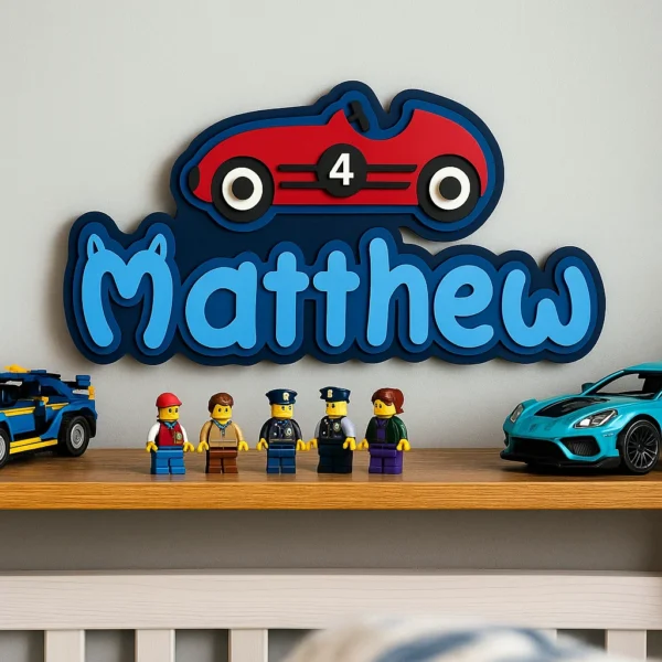 personalised name and bespoke shape named sign wall art