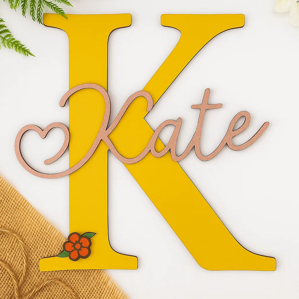 personalised initial name sign wall art