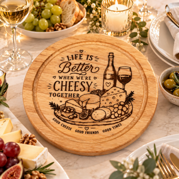 Cheese Board & Knife Gift Set - Life is Better