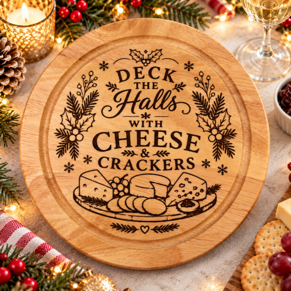 Cheese Board & Knife Gift Set - Deck the Halls