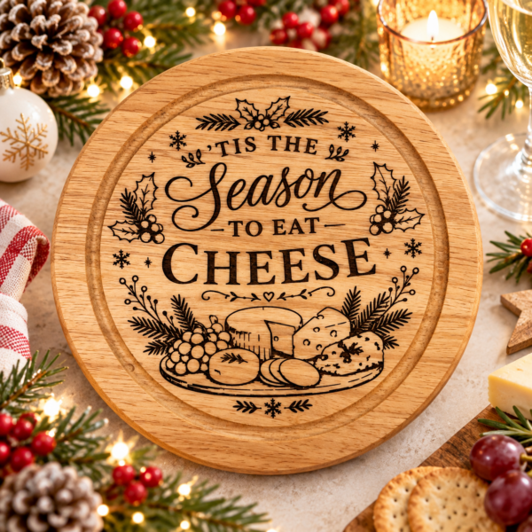 Cheese Board & Knife Gift Set - Tis the Season