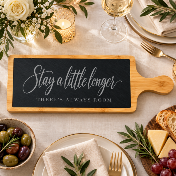 Slate and Bamboo Serving Board - Stay a Little Longer